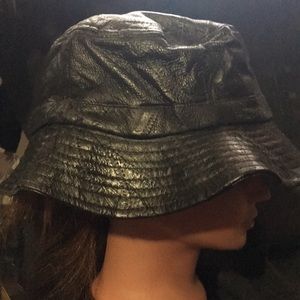 Brand new 100% Leather patchwork bucket hat